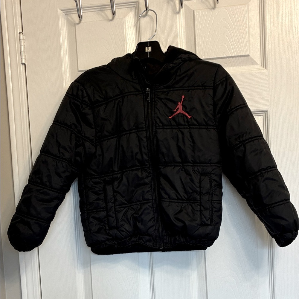 AIR JORDAN Kids Black Jacket with Red Logo SIZE SMALL